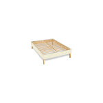Sommier en kit 14 lattes nues, coutil tissu coton 120x190cm, coloris �cru