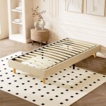 Sommier tapissier 90x190 cm dewinner, avec 6 pieds, 1x14 lattes, cadre de lit pour deux places, hauteur ...