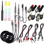Sonde d'oscilloscope � pince 100 mhz avec kit de 4 connecteurs bnc, sonde d'oscilloscope universelle ...