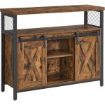 Buffet avec 2 portes coulissantes, 100 x 33 x 80 cm, Étagères réglables, style industriel, marron rustique ... Buffet avec 2 portes coulissantes, 100 x 33 x 80 cm, Étagères réglables, style industriel, marron rustique ...