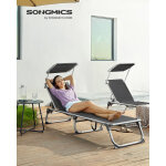Chaise longue bain de soleil transat de relaxation chaise de jardin pliable - gris anthracite gcb19gyv1 ...