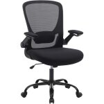Songmics - fauteuil de bureau avec accoudoir rabattable, chaise de bureau en toile, si�ge, pivotant � ...