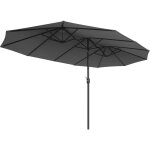 Parasol double 460 x 270 cm, ombrelle extra large pour terrasse, protection upf 50 + , avec manivelle, ...