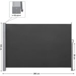Paravent ext�rieur 180 x 300 cm (h x l), store lat�ral pour balcon et terrasse, pare - soleil, paravent ...