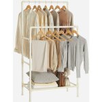 Portant � v�tements double barre, portemanteau, penderie, organisateur, en m�tal, avec �tag�re de rangement ...