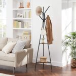 Vasagle - portemanteau sur pieds, portant, meuble d'entre, style industriel, avec 2 tagres, pour vtements, ...