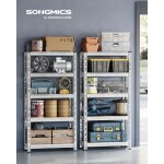 Rayonnage Étagère de rangement charge lourde, lot de 2, 30 x 75 x 150 cm, Étagère de garage charge jusqu'à ... Rayonnage Étagère de rangement charge lourde, lot de 2, 30 x 75 x 150 cm, Étagère de garage charge jusqu'à ...