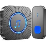 Sonnette sans fil , 400m sonnette longue port�e exterieur �tanche electronique , kit de carillon avec ...