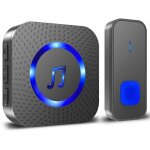 Sonnette sans fil, 400m sonnette de porte ip55 �tanche carillon electronique, kit de carillon avec r�cepteurs ...