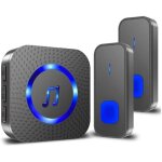 Sonnette sans fil carillon de porte exterieur ip55 �tanche � 400m deux bouton emetteurs avec un r�cepteur ...