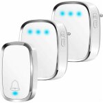 Sonnette sans fil etanche, sonnette de porte ext�rieur � 300m de port�e, 2 emetteur & 1 r�cepteurs, kit ...