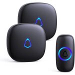 Sonnette sans fil exterieur etanche, doorbell avec 2 r�cepteurs + 1 �metteur � pile, 58 m�lodies carillon, ...