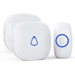 Sonnette sans fil exterieur etanche, doorbell avec 2 r�cepteurs + 1 �metteur � pile, 58 m�lodies carillon, ...