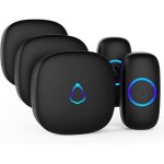 Sonnette sans fil exterieur etanche, doorbell avec 3 r�cepteurs + 2 �metteur � pile, 58 m�lodies carillon, ...