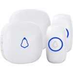 Sonnette sans fil exterieur etanche, ip66 carillon sans fil 400m, 2 r�cepteur sonnette electronique & ...