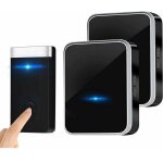 Sonnette sans fil, sonnette de porte �tanche kit de carillon electronique avec 2 r�cepteur enfichables, ...