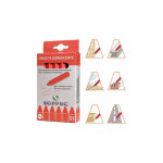Bote de 12 craies de marquage fluorescente - rouge