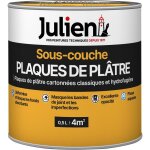 Julien - sous - couche pour plaques de pl�tre cartonn�es - aspect mat blanc 0, 5l