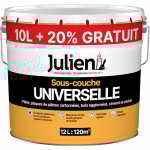 Sous - couche universelle avant peinture - aspect mat blanc 10l + 20% gratuit - julien
