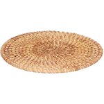 Sous - plat rond tiss� en raphia naturel pour plats chauds, isolation thermique, diam�tre 22cm