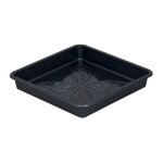 Soucoupe carr�e en plastique noir pour pot de 11 � 14l ? dimensions 23 x 23 cm ? l�g�re et robuste ? ...