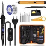 Soudure  fer rglable 80w avec cran lcd - temprature de 180  500c, inclut pompe de dsoudage, 5 ...