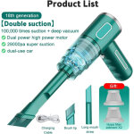 Souffleur de feuilles �lectrique 29 000 pa, aspirateur de voiture sans fil � forte aspiration, collecteur ...