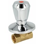 Soupape encastrée avec poignée plastique 3 / 4?? ff x 3 / 4?? ff, dn 20, rouge / chaud Soupape encastrée avec poignée plastique 3 / 4?? ff x 3 / 4?? ff, dn 20, rouge / chaud