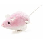 Souris rose � ressort jouet pour chat taille 9 cm