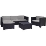 Sp - berner - ensemble jardin / terrasse canap + fauteuil + table manhattan graphite sp berner