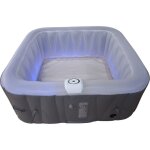 Spa gonflable carr� 4 places avec bandeau led ? dimensions 155 x 155 cm ? 130 micro - jets ? temp�rature ...