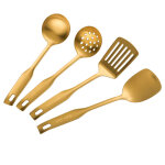 Spatule, louche, �cumoire et spatule ajour�e pour wok - ensemble d'ustensiles de cuisine en acier inoxydable ...