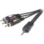 Speaka professional - c�ble de raccordement sp - 7869876 [1x jack m�le 3. 5 mm - 3x cinch - rca m�le] ...