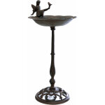 Bain d'oiseaux elfe sur pied - env. 51 cm - fonte, brun antique