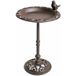 Bain d'oiseaux sur pied - env. 39 cm - fonte, brun fonc�
