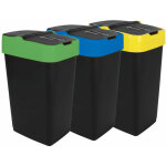 Poubelle avec couvercle basculant - jeu de 3 - 60 litres - chaque couleur 1x