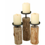 Spetebo - set de 3 chandeliers - tempe 15, 5 - 24 cm - bois d'eucalyptus