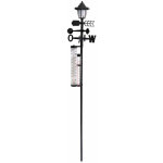 Station mto solaire 5 en 1 - 158 x 24 cm - lampe de jardin avec thermomtre, anmomtre et pluviomtre ...
