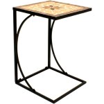 Spetebo - table d'appoint amarillo angulaire - 35x35x53 cm