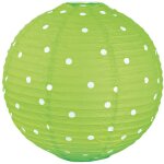 Sph�re plafonnier suspension design rockabilly lampe pendule vert blanc pointill�