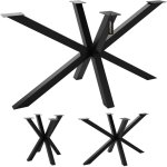 Metalopro - spider pieds de table en mtal noir ? structure lourde en acier durable avec patins ? pour ...