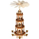 Pyramide de noël en bois véritable peint à la main 12 hélices 6 bougeoirs décoratifs figurines 4 étages ... Pyramide de noël en bois véritable peint à la main 12 hélices 6 bougeoirs décoratifs figurines 4 étages ...