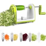 Spiraliseur de lgumes 5 en 1 spaghettis de lgumes manuelle multifonctionnell avec rcipient de collecte ...