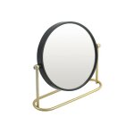 Miroir grossissant sur pied acier bly noir mat & dor� spirella