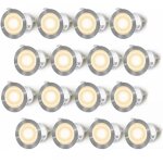 Spot encastrable exterieur 16pcs, ip67 mini spot led 32mm blanc chaud eclairage escalier exterieur, ...