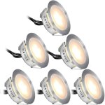 Spot encastrable ext�rieur sol lot de 6 spot led encastrable ext�rieur blanc chaud 2800k, ip67 �tanche, ...