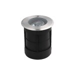 Spot encastrable extrieur de sol rond led d130 7w inox zambelis 45 deg - blanc chaud - 3000k