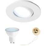 Spot encastrable led orientable ip44 blanc ? kit complet avec ampoule gu10 5, 5w 6500k ? salle de bain ...