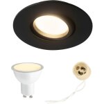 Spot encastrable led orientable ip44 noir ? kit complet avec ampoule gu10 5, 5w 4000k ? salle de bain ...