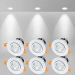 Spot encastr led, 5 w cob, blanc froid 6000 k, 500 lm, ac 220 - 240 v, ra?90, angle de faisceau 24 , ...